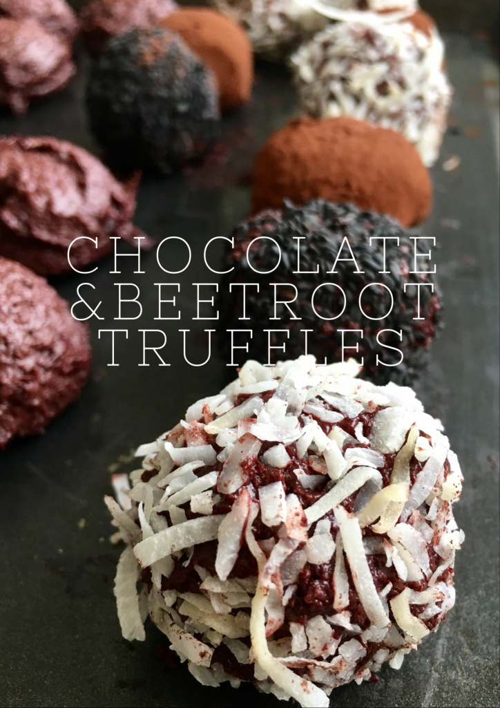 Truffles; chocolate; beetroot